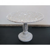 Maaya Bone Inlay Round Coffee Table Grey White Floral